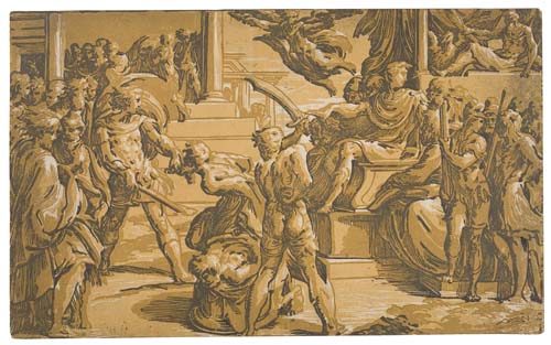 ANTONIO DA TRENTO (after Parmigianino) The Martyrdom of Saints Peter and Paul